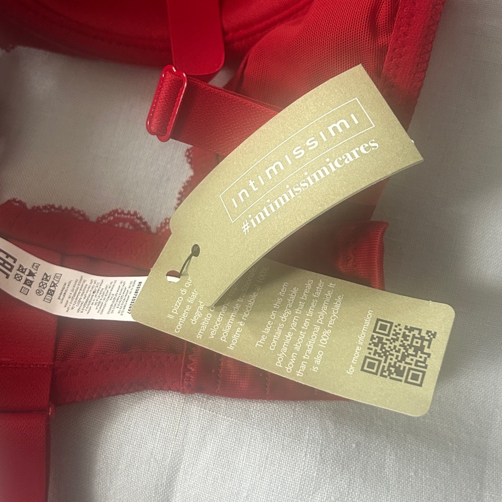 INTIMISSIMI 40C Rosso Sofia red bra NWT - Picture 5 of 5